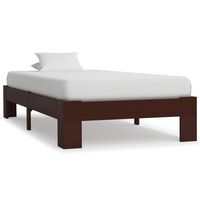 vidaXL Bed Frame without Mattress Dark Brown Solid Pine Wood 90x200 cm