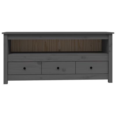 vidaXL TV Cabinet Grey 114x35x52 cm Solid Wood Pine