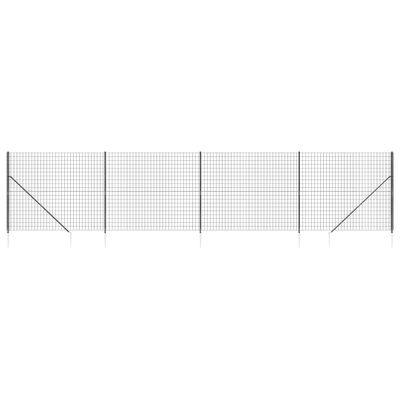 vidaXL Wire Mesh Fence with Spike Anchors Anthracite 2.2x10 m