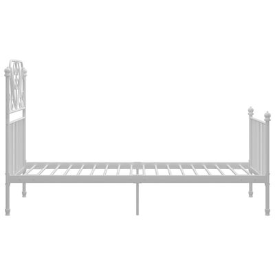 vidaXL Bed Frame without Mattress White Metal 100x200 cm