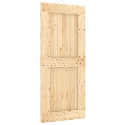 vidaXL Sliding Door with Hardware Set 90x210 cm Solid Wood Pine