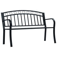 vidaXL Garden Bench 125 cm Black Steel