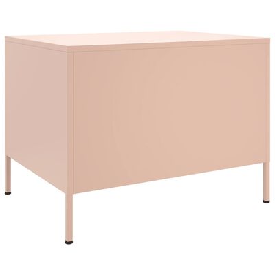 vidaXL Coffee Table Pink 68x50x50.5 cm Steel