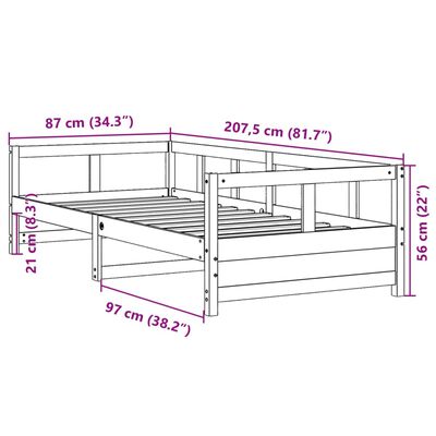 vidaXL Daybed without Mattress Wax Brown 80x200 cm Solid Wood Pine