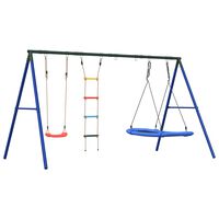 vidaXL Outdoor Swing Set with Swing, Ladder, Nest Swing