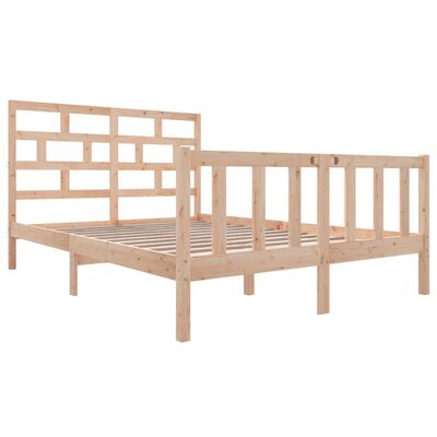 vidaXL Bed Frame without Mattress Solid Wood 140x200 cm (810082+814194)