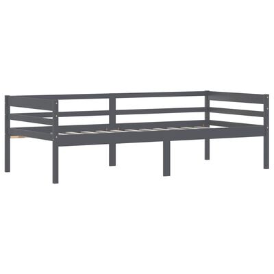 vidaXL Bed Frame without Mattress Dark Grey Solid Pinewood 90x200 cm