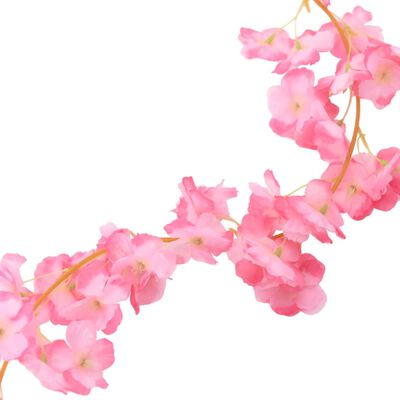 vidaXL Christmas Flower Garlands 6 pcs Dark Pink 180 cm