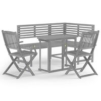 vidaXL 4 Piece Bistro Set Solid Acacia Wood Grey