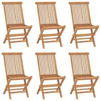 vidaXL Folding Garden Chairs 6 pcs Solid Teak Wood