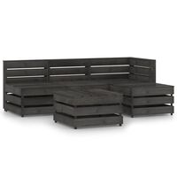 vidaXL 5 Piece Garden Lounge Set Grey Impregnated Pinewood