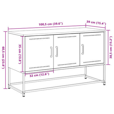 vidaXL TV Cabinet Mustard Yellow 100.5x39x60.5 cm Steel