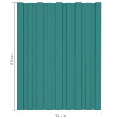 vidaXL Roof Panels 12 pcs Galvanised Steel Green 60x45 cm