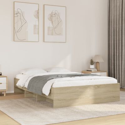 vidaXL Bed Frame without Mattress Sonoma Oak 140x200 cm Engineered Wood