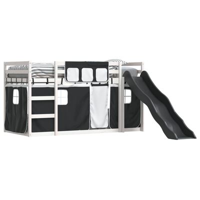 vidaXL Bunk Bed without Mattress with Slide White and Black 80x200 cm