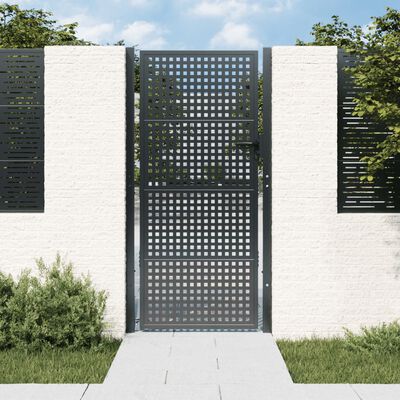 vidaXL Garden Gate Anthracite 105x225 cm Steel