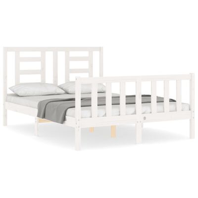 vidaXL Bed Frame without Mattress White 140x190 cm Solid Wood Pine