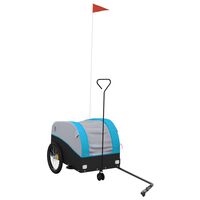 vidaXL Bike Trailer Black and Blue 30 kg Iron