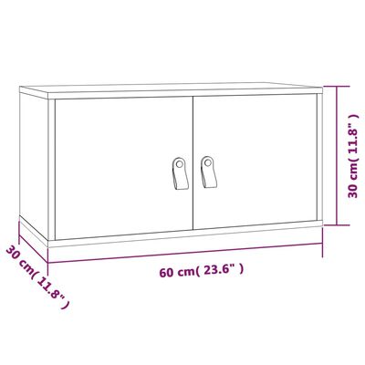 vidaXL Wall Cabinet Black 60x30x30 cm Solid Wood Pine