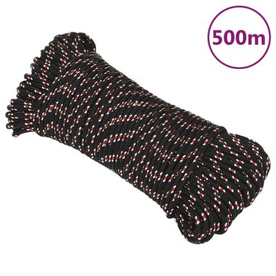 vidaXL Boat Rope Black 3 mm 500 m Polypropylene