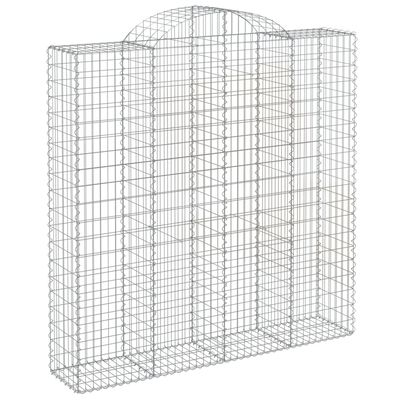 vidaXL Arched Gabion Baskets 5 pcs 200x50x200/220 cm Galvanised Iron