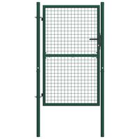 vidaXL Fence Gate Steel 100x150 cm Green