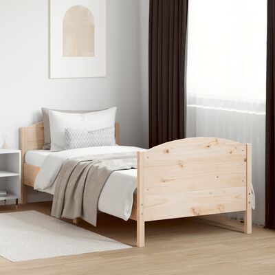 vidaXL Bed Frame without Mattress 90x190 cm Single Solid Wood Pine