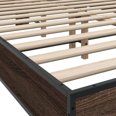 vidaXL Bed Frame without Mattress Brown Oak 140x200 cm