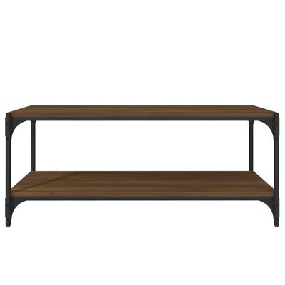 vidaXL TV Cabinet Brown Oak 100x33x41 cm Engineered Wood and Steel