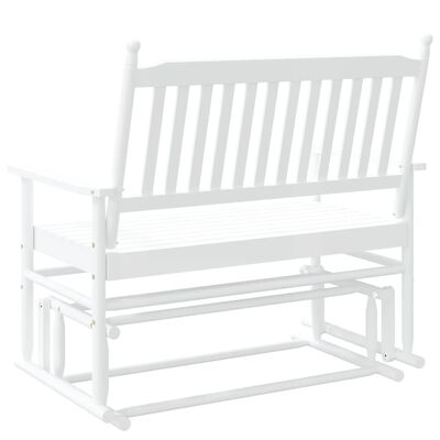 vidaXL Glider Bench White 118x70x104.5 cm Solid Wood Poplar