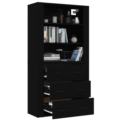 vidaXL Highboard Black Engineered Wood