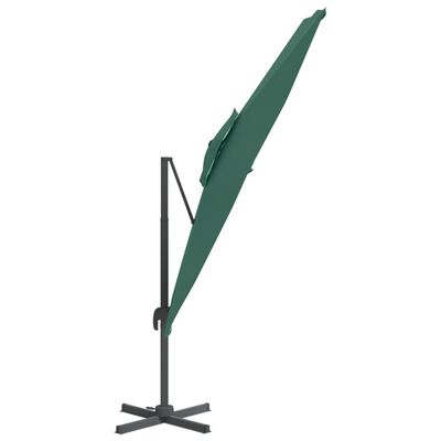 vidaXL Double Top Cantilever Garden Parasol Green 300x300 cm