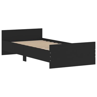 vidaXL Bed Frame without Mattress Black 90x200 cm Engineered Wood