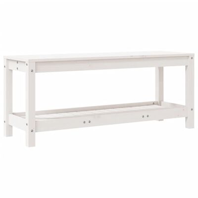 vidaXL Garden Bench White 108x35x45 cm Solid Wood Pine