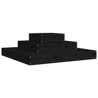 vidaXL Planter Black 80x80x27 cm Solid Wood Pine