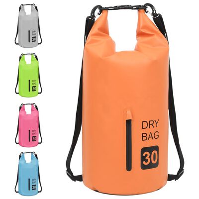 vidaXL Dry Bag with Zipper Orange 30 L PVC