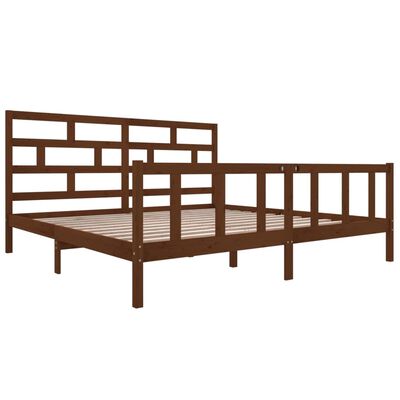 vidaXL Bed Frame without Mattress Honey Brown Solid Wood 200x200 cm (810105+814217)