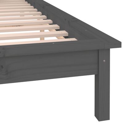 vidaXL LED Bed Frame without Mattress Grey 120x200 cm Solid Wood