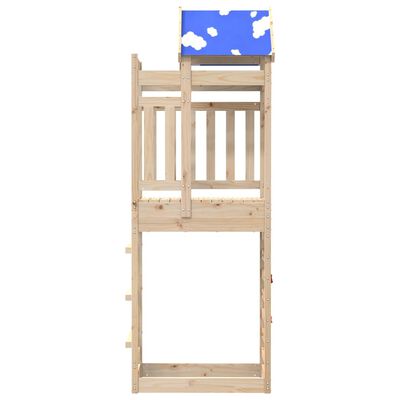 vidaXL Play Tower with Rockwall 85x52.5x239 cm Solid Wood Pine