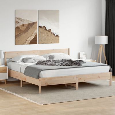 vidaXL Bed Frame without Mattress 180x200 cm Super King Solid Wood Pine