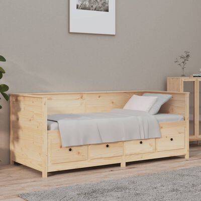 vidaXL Day Bed without Mattress 75x190 cm Small Single Solid Wood Pine