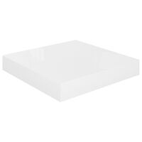 vidaXL Floating Wall Shelf High Gloss White 23x23.5x3.8 cm MDF