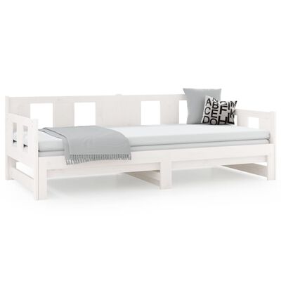 vidaXL Pull-out Day Bed without Mattress White 2x(80x200) cm