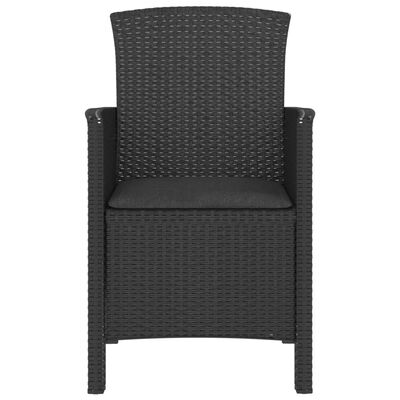 vidaXL Garden Chairs 2 pcs with Cushions PP Rattan Graphite