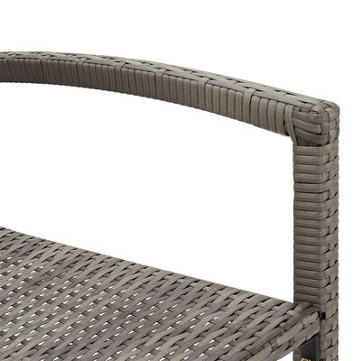 vidaXL 5 Piece Garden Bar Set Grey Solid Wood Acacia and Poly Rattan