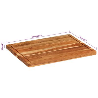 vidaXL Chopping Board 50x38x2.5 cm Solid Wood Acacia