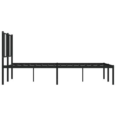 vidaXL Metal Bed Frame without Mattress with Headboard Black 135x190 cm Double