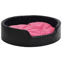 vidaXL Dog Bed Black and Pink 99x89x21 cm Plush and Faux Leather