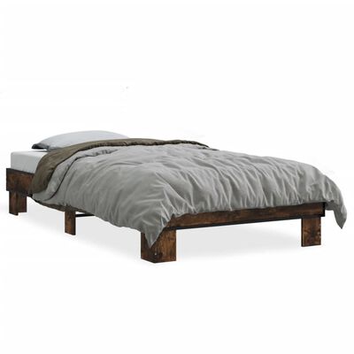 vidaXL Bed Frame without Mattress Smoked Oak 90x200 cm