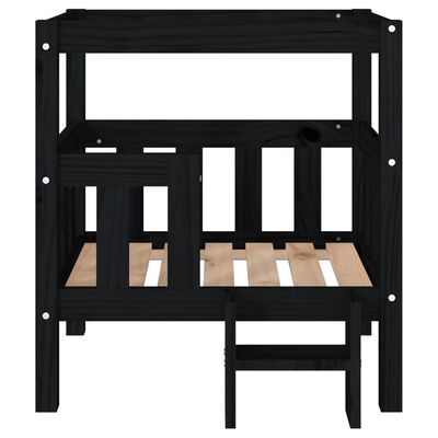 vidaXL Dog Bed Black 65.5x43x70 cm Solid Wood Pine